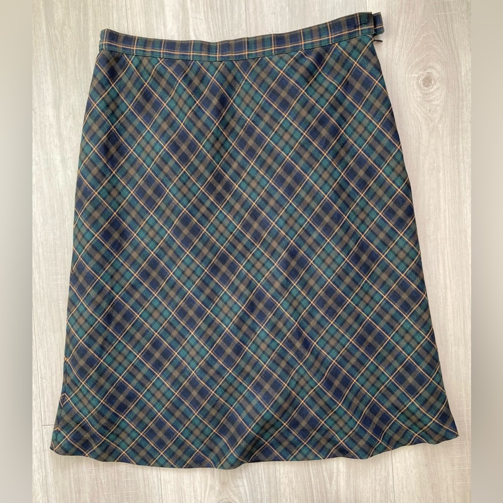 Sag Harbor A-Line Skirt - Blue and Green Plaid